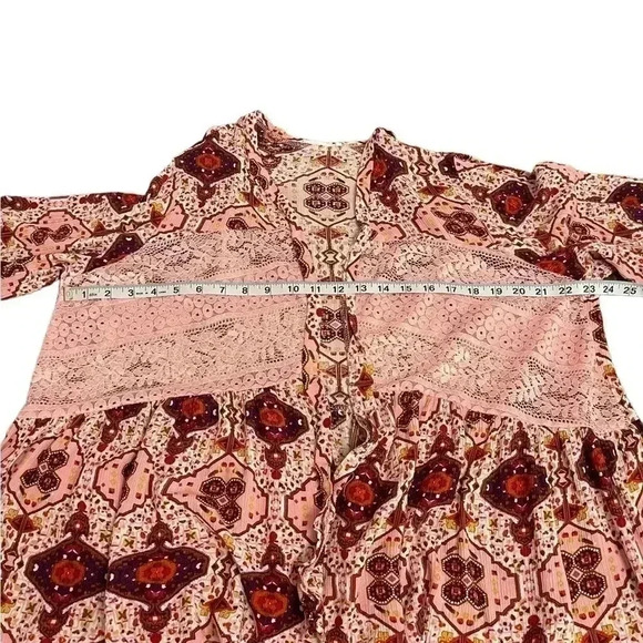 HOTOUCH Cardigan Kimono Open Front 3/4 Sleeve Pink Floral Lace Women’s size XXL - Picture 5 of 12